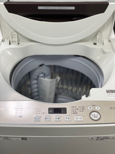 ?セール?送料・設置込み可　洗濯機　6kg SHARP 2020年