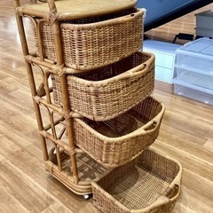 ラタンチェスト【町田市再生家具】　241916の画像