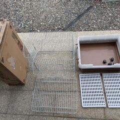 マルカン うさぎのカンタンおそうじケージ H60B ブラウンの画像