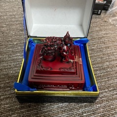 朱肉 朱肉入れ 朱肉ケース ケース 印泥 狛犬 獅子 書道具 縁...