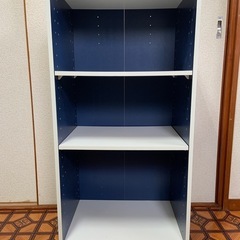 3段カラーボックス（ネイビー×ホワイト）