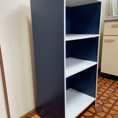 3段カラーボックス（ネイビー×ホワイト）の画像