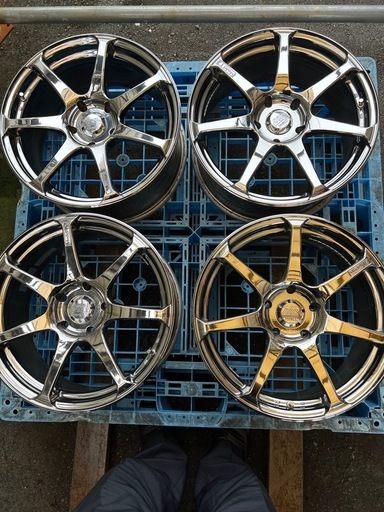 希少ヨコハマAVS Ｔ-7メッキアルミホイール