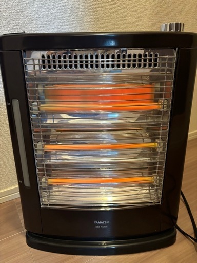山善　電気ストーブ　ブラウン
