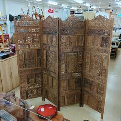 衝立☆大きいサイズ・細かい細工彫、豪華な作り、仕切り、木製【こちらは店舗です。浜村鹿野温泉ICから3分 買取本舗 宮本リサイクル 営業時間9～19時 定休日水曜のみ←連絡できませんm(_ _)mの画像