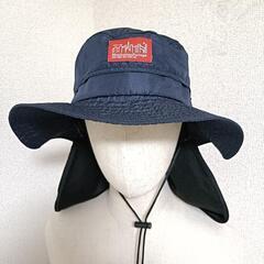 マンハッタンポーテージ 美品 バケットハット UVサンシェードタレ付き 紺色の画像