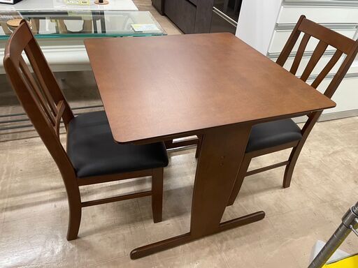 未使用品!!ダイニング3点セット大川家具No.695※現金、クレジット、スマホ決済対応