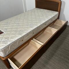 シモンズ　ドクターハード　シングルベッド　引き出し付きの画像