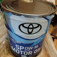 TOYOTA純正モーターオイル SP 0W-16 残8L 088...