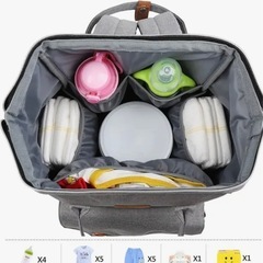 【新品未使用】ママバック　マザーズバッグ　ライトグレー　42×32×21㌢の画像