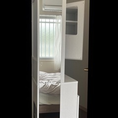 スリムサニタリーチェスト幅35cm 洗濯カゴ付き　収納　キャビネットの画像