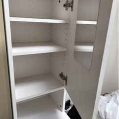 スリムサニタリーチェスト幅35cm 洗濯カゴ付き　収納　キャビネットの画像