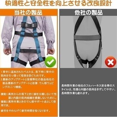 安全帯 フルハーネス ハーネス フルハーネス　安全帯 新規格 セット 墜落制止　サイズ調整可能　安心　対策　品質の画像