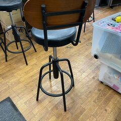 カウンターチェア　No.11247　ハイチェア　ブラック/ウッド　【リサイクルショップどりーむ鹿大前店】の画像