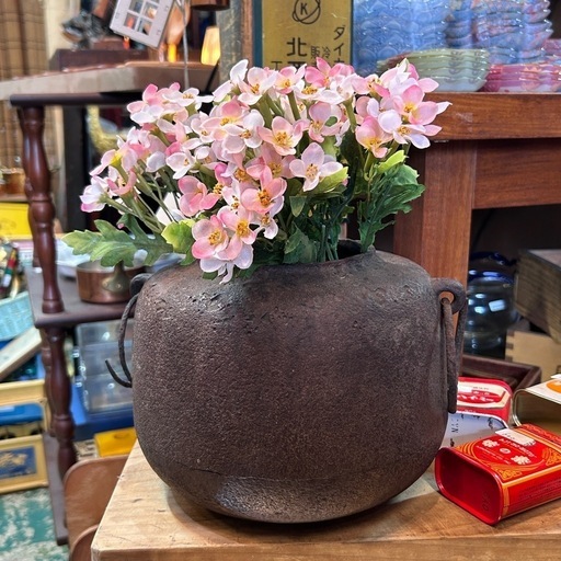 花入れなどに⭐︎蓋欠品　鉄釜　鉄器　茶道具　茶釜　茶器