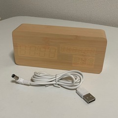 木目調 LEDデジタル時計
