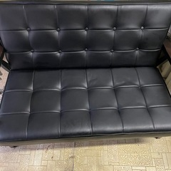 ソファ　黒レザーの画像