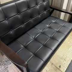 ソファ　黒レザー