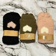 ❤️可愛い❤️ 靴下 5足セット レディース キッズ まとめ売り 黒 もこもこの画像