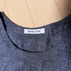 【中古品】麻の半袖ワンピースの画像