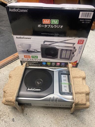 ☆中古￥2,000！AudioComm　ポータブルラジオ　家具　RAD-T208S型　【BJ146】