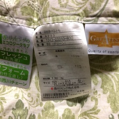 【お取引完了】羽毛掛布団(西川リビング)の画像