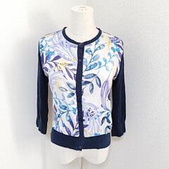 ダイアグラム 美品 長袖ニットカーディガン 花柄 ボタニカル柄 ...