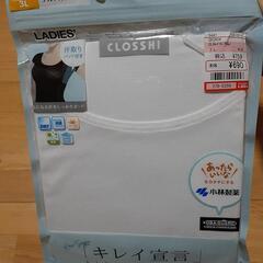 新品未使用　３Lサイズ　レディース　インナー　ラウンドネックフレンチ袖　白色　の画像