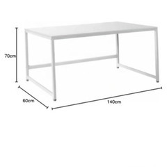 1台目　机　デスク　① アイリスプラザ パソコンデスク デスク オフィス 机 PCデスク テレワーク ホワイト 幅140㎝ PCDES-140の画像