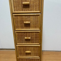 決定】小さい隙間に⭐︎ 木製ラタン風チェスト 5段の画像