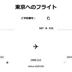 【超格安】【10/30 成田→福岡 男性１名と女性１名の２名分】...