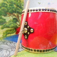 新品未使用9.980円　Nエイサー小ぶりな太鼓約18cm 撥、低...