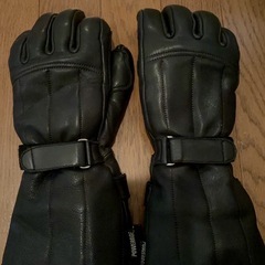 ゴアテックス　黒 レザー バイクグローブ キルティング