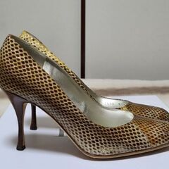 DOLCE&GABBANAドルチェンガッパーナ★ヘビゴールド靴の画像