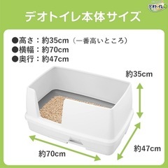 デオトイレ快適ワイド+専用猫砂、未開封2袋(郵送不可)の画像