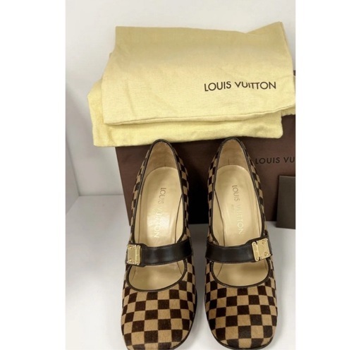 ルイ・ヴィトン パンプス ダミエ ハラコ コレクション 36 23cm ルイ