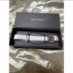 BVLGARI ブルガリ ホワイトレザー ゴールドリングストラッ...