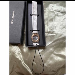 BVLGARI ブルガリ ホワイトレザー ゴールドリングストラップ(新品未使用)の画像