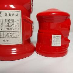★郵便ポスト置物4個【3個陶器、1個印鑑ケース】の画像