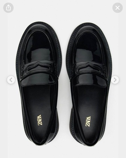 ZARA フラットパテントフィニッシュローファー 完売品