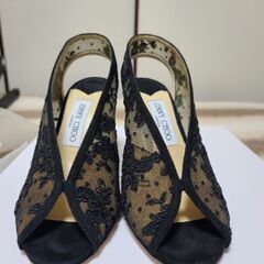 新品JIMMY CHOO ジミーチュウ レース オープントウパン...
