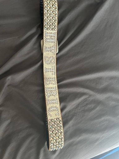 ヒステリックグラマー バルタザール　スタッズスワロフスキー ベルト白ホワイトS BALTAZAR 美品 レザー 全長96cm