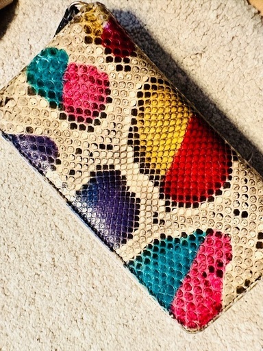 GUCCI マルチカラー ヘビ皮 長財布 本体 保存袋・箱付き