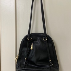 黒レザートート　リュックバッグの画像