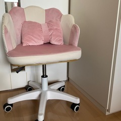 デスクチェア パソコンチェア リビングチェア 360度回転 座面昇降 可愛い リボンクッション付き
の画像