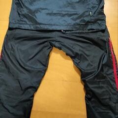 adidas 冬用ナイロンジャージclimaproof 紺/赤ライン Sサイズの画像
