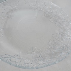 桜 大皿 3枚セット ガラス 花 大人数 27cm 28cmの画像