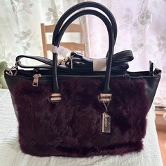 未使用品　DURAS ファー付き2wayショルダーバッグ
