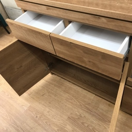★ジモティ割あり★ LOWYA  食器棚 ナチュラル H79×W120×D45 クリーニング済み KJ6677
