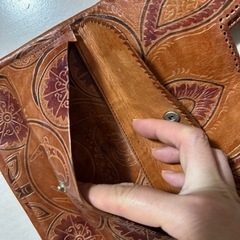 牛革アジアン小物入れ（通帳入れなどに最適サイズの画像
